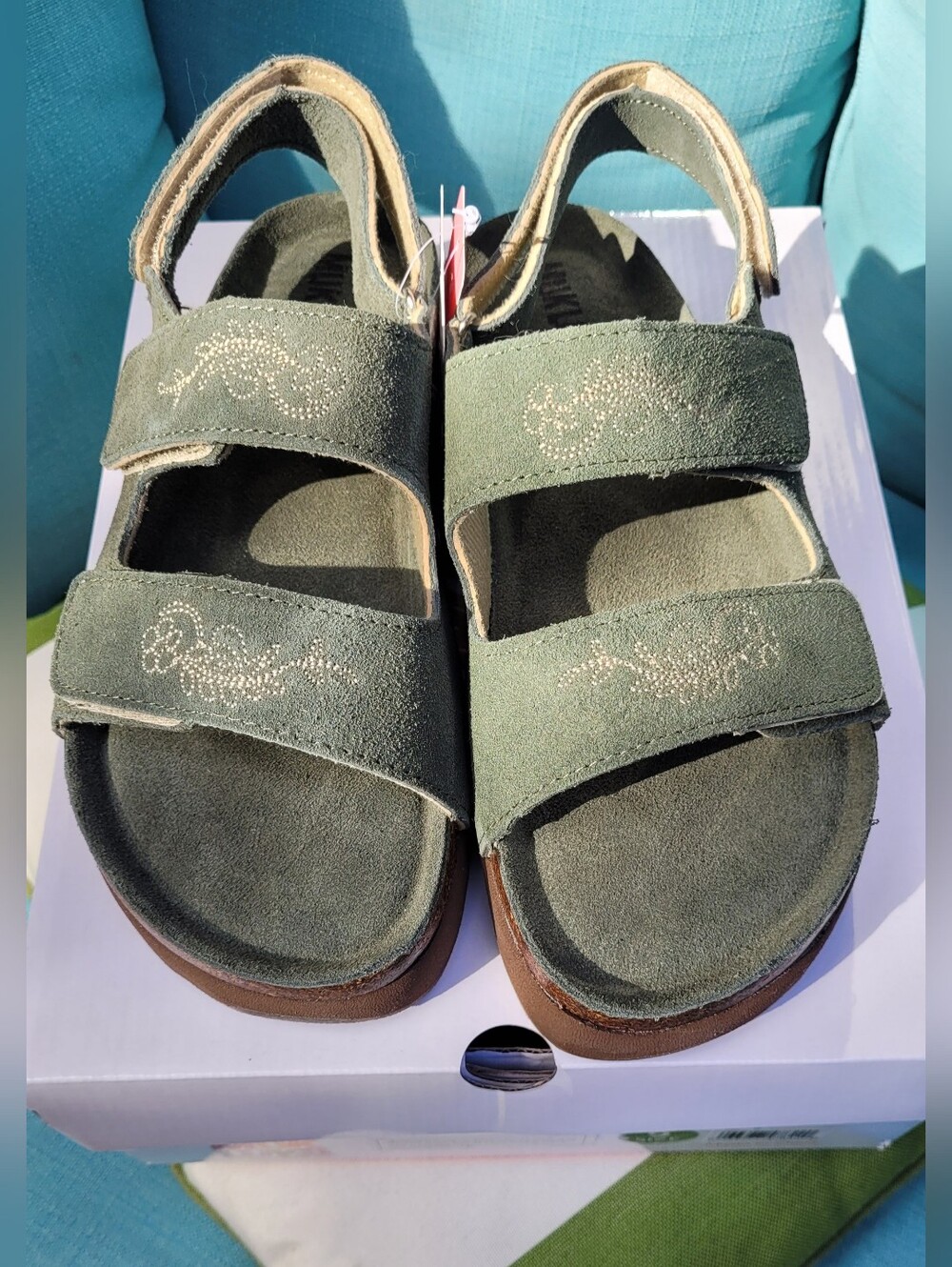 NWT | Muk Luks Green Suede Slingback Slide Sandals